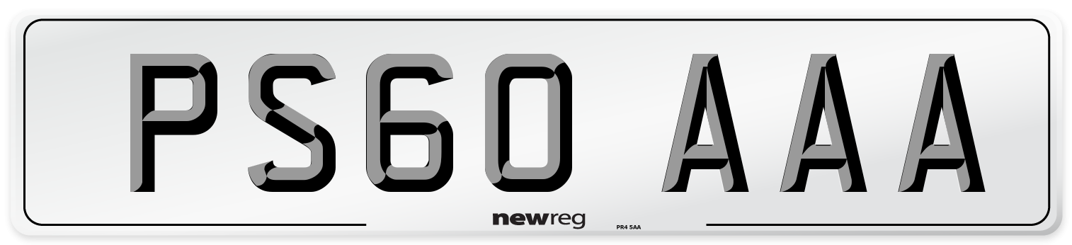 PS60 AAA Number Plate from New Reg